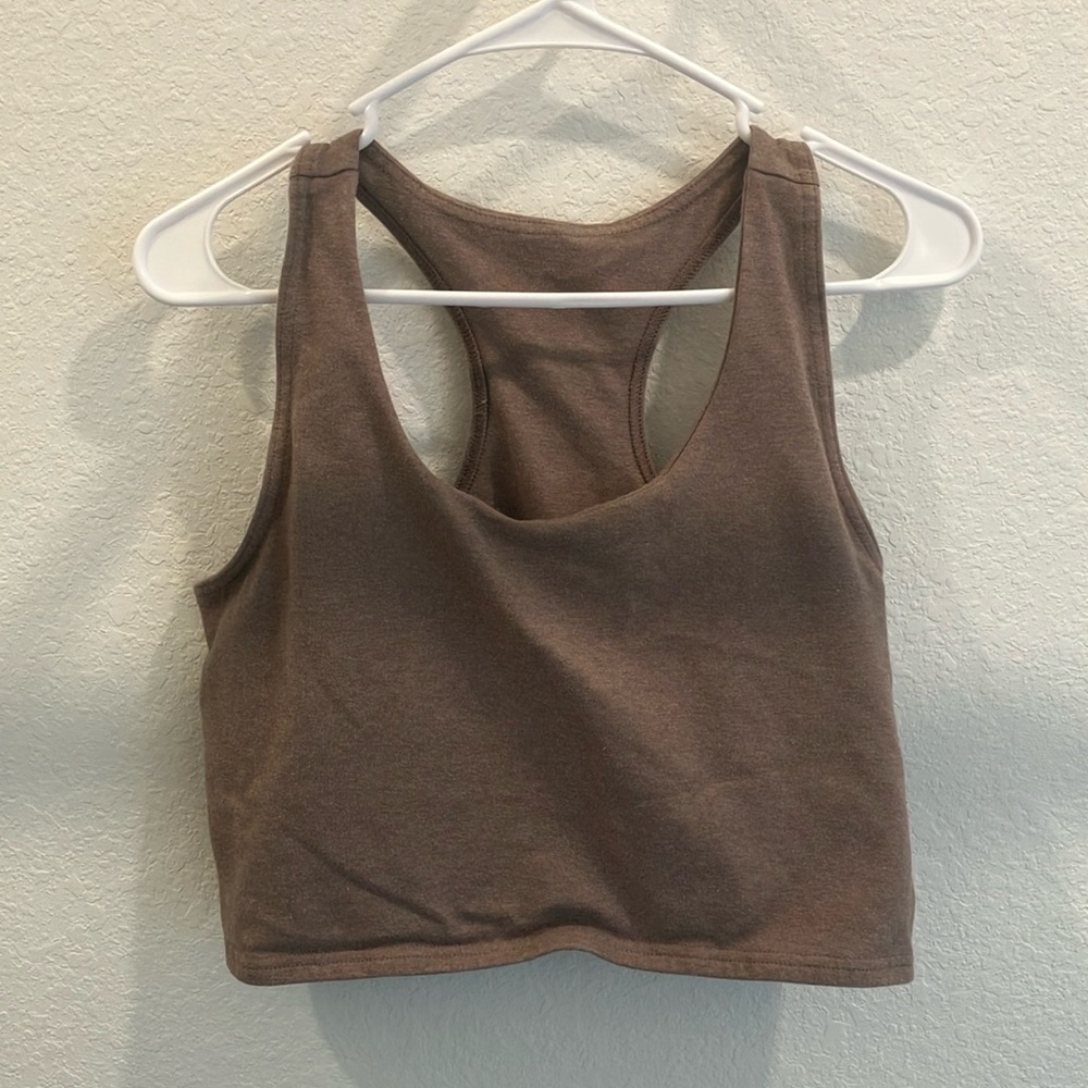 PACT Organic Cotton Deep Taupe Heathered Purefit Bra Top
